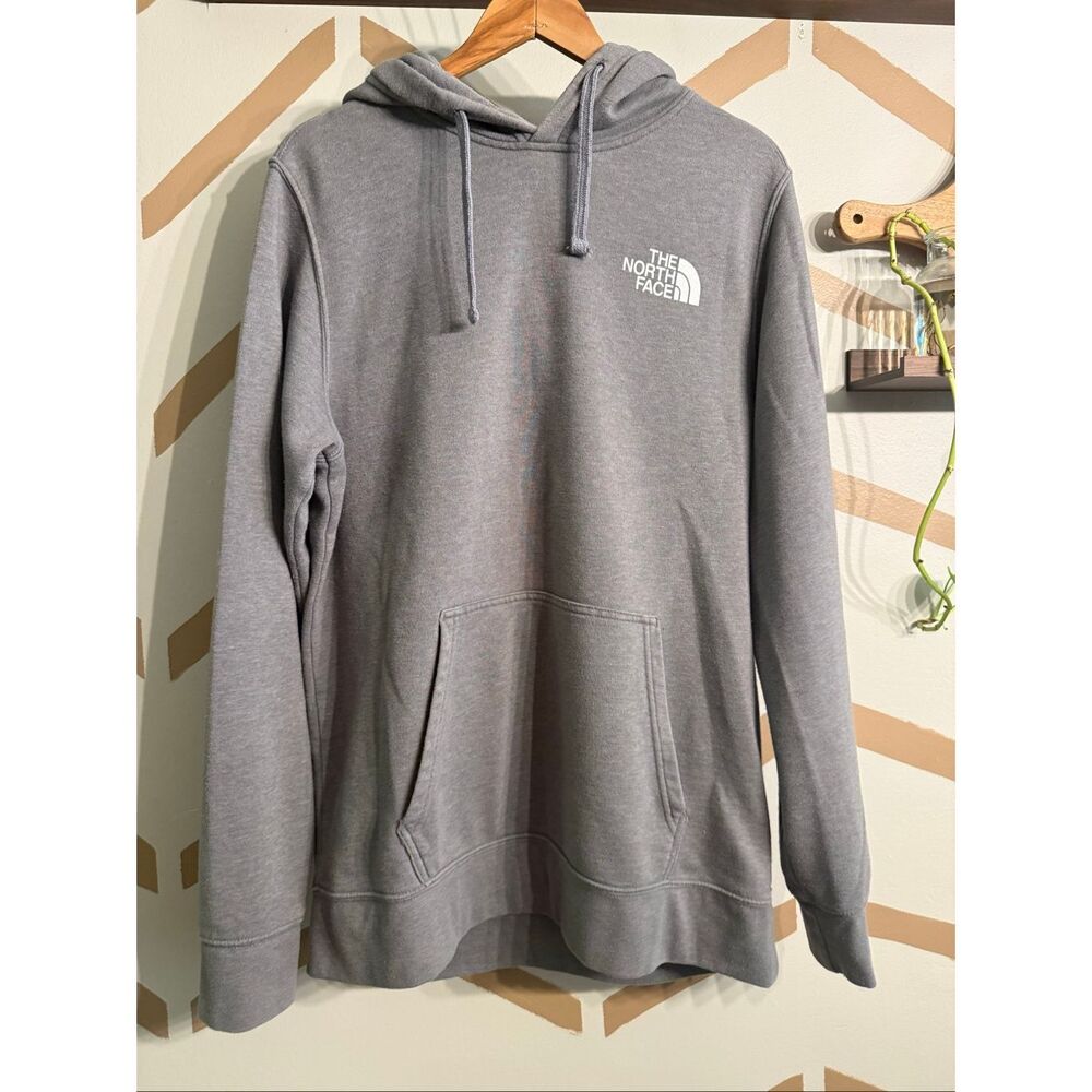 The North Face Heather Gray Fleece NSE Red Box Graphic Pullover Hoodie Large‎